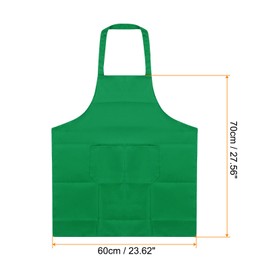 QUARKZMAN Kitchen Cooking Aprons Polyester Art Aprons Potter's Apron Waterproof Artist Painting Apron with 2 Pockets for Home Catering Crafts Garden BBQ Green, Green