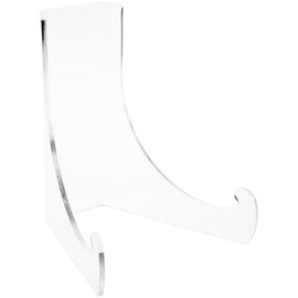 Plymor Clear Acrylic Flat Back Easel with Deep Support Ledges, 7.5" H x 6.375" W x 6.25" D (6 Pack)