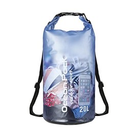 Bolsa seca impermeable, 10 L/20 L, impermeable, bolsa seca para kayak, barco, natación, fow, mujeres y hombres (azul-20 L)