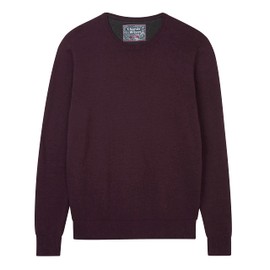 Charles Wilson Men's Fine Knit Cotton Crew Neck Jumper (XXL, Red Berry (0422))