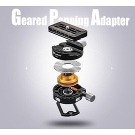 Leofoto 038062 Panoramic Gear Head GR-2 Panning Gear Controllable with Level, Arca-Swiss Compatible, Bottom Diameter 2.4 inches (60 mm), Load Capacity 44.1 lbs (20 kg)