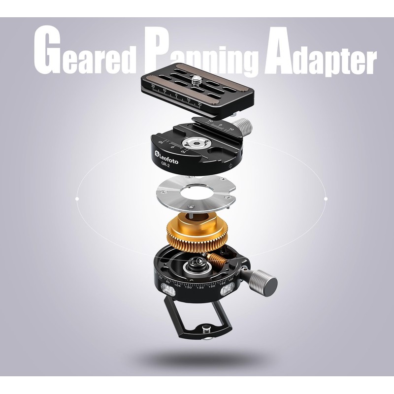 Leofoto 038062 Panoramic Gear Head GR-2 Panning Gear Controllable with