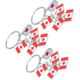 3piezas Llavero Bandera Nacional Canadiense Decorativo y Creativo Llaveros para Compañeros Familiares y Colegas para Llave