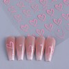 Heart Nail Art Stickers French Hollow Hearts Nail Decals Cute