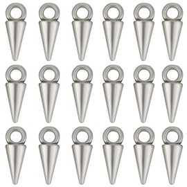 SUNNYCLUE 1 Box 200Pcs Silver Spike Charms Cone Charm Alloy Antique Gothic Punk Vintage Spikes Goth Circular Long Spikes Charm Bulk for jewellery Making Charms Diy Earrings Bracelet Necklace Craft