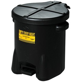 Eagle 935FLBK Black Oily Waste Can, 10 gal Capacity