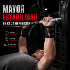 GN Fitness Muñequeras para Gym, Wrist Wraps, Muñequera Deportivas, Venda para Muñecas Deportivas, Par de Vendas para Muñeca Crossfit, Accesorios para Powerlifting Protege Tus articulaciónes(Amarillo)