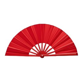 Large Clap Fans for Line Dancing Folding Hand Rave Fan Nylon Cloth Foldable for Line Dancing Festival Craft Dance Decoration for Party Favors Red
