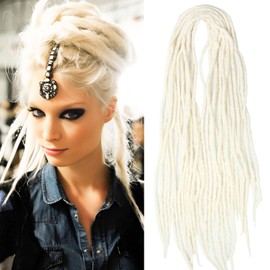 Shinon Dreadlocks Extension 22 Inch Double Ended Dreadlocks Extensions Dreads for Braiding 15 Strands Blonde 32 Handmade Wool Hip-Hop Reggae Braid In Dreads Dreadlock Extensions for Women