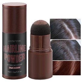 Hair Powder, Hairline Powder Hair Root Touch Up, Quickly Cover Hairline Eyebrows & Beard Line,Thin Hair Root Dye Touch Up, Windproof & Sweatproof, Hairline Powder for Women & Men (Dark Brown)