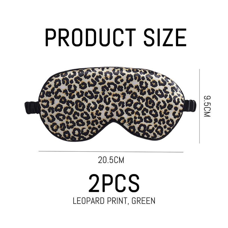 2 Pieces Leopard Print Eye Mask, Sleeping Aid, Satin Shading