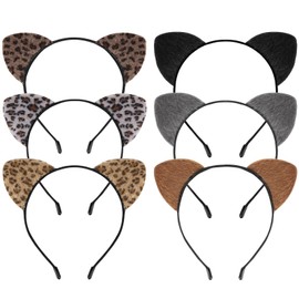 Casoty 6 - Pack Assorted Cat Ears Headbands for Women - Stylish Hair Accessories