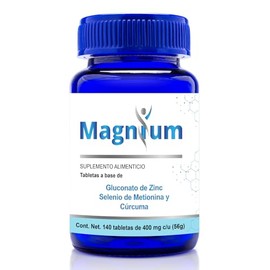 Selenio de Metionina, Gluconato de Zinc, Curcuma 140 Tabletas Magnium