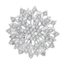 Women's Flower Brooch Austria Crystal Pearl Bridal Elegant Silver Flower Brooch Dress Belt Scarf Holds Flowers Accessories, Crystal