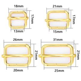 Rucksack Can Move Can Leather Craft Metal Fittings, Set of 30, Single Line Feed, Day Shape, Buckle (Inner Diameter 0.8 inches (20 mm), Gold)