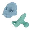 Nuby 2 Piece 100% Silicone Cherry/Natural Shape Pacifiers, 6-12 Months,