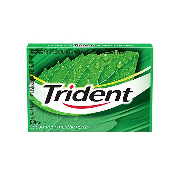 Trident Sugar-free Pellet Gum, 12pk, Spearmint {Imported from Canada}
