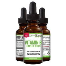 Green Organics Vitamin B Complex Liquid Drops to Support Energy, Vitality, and Immunity Health (2 Fl Oz)