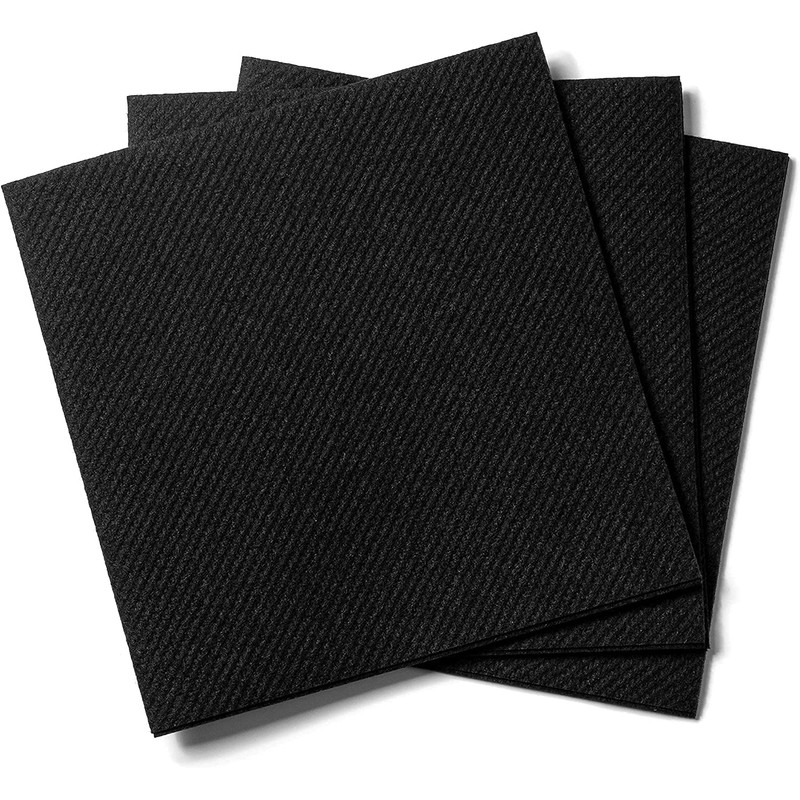 JEBBLAS Cocktail Napkins Disposable Beverage Bar Napkins Black Linen-Like Square