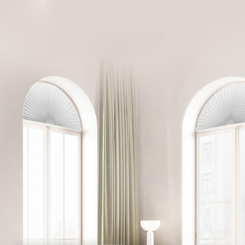 Arch Small Window Shade Curtains Half Circle Moon Pleated Blinds
