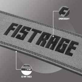 FISTRAGE Lever Buckle Weight Lifting Leather Black Belt Gym Back Support for Men & Women Training Fitness Exercise for Tough Workouts | Power Lifters | Supports Lumber Lower Back (Grey, Medium)