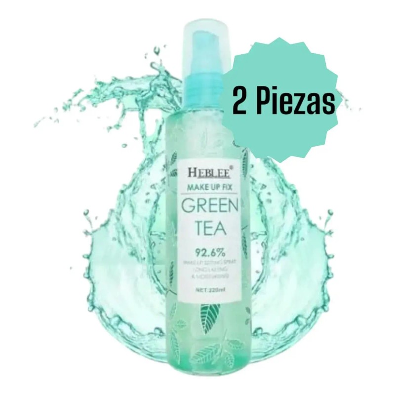 Fijador Maquillaje Esencia Té Verde Make Up Fix Durax 2pzas