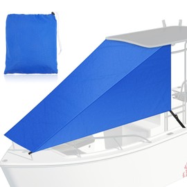 BBTO 6' X 7.5' T-Top Bow Shade for Boat Cover UV Protection 600d Oxford Cloth Canopy Waterproof Navy Blue Boat Tent Sun Shade Extension for Hot Cloudless Day