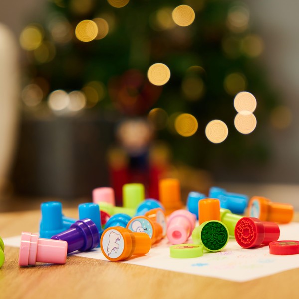 THE TWIDDLERS 36 Self-Inking Christmas Stamps for Children, Advent Calendar,
