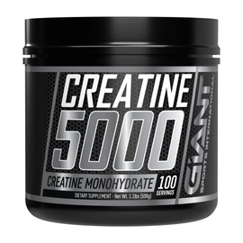Giant Sports Creatina 5000 | Creatina Monohidratada | Creatina Micronizada de Alta Pureza Sin Sabor | 500 g 100 Porciones | Pre Entreno | Hecho en EUA