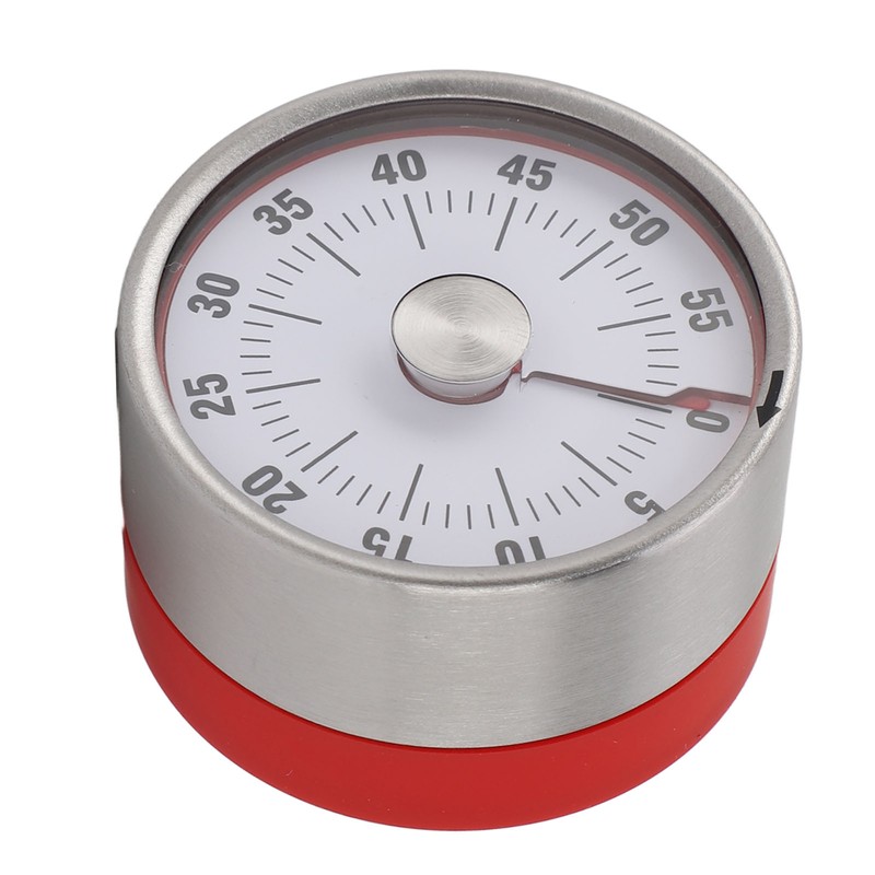 Mechanical Countdown Timer 60 Minute Magnetic Stainless Steel Visual Kitchen