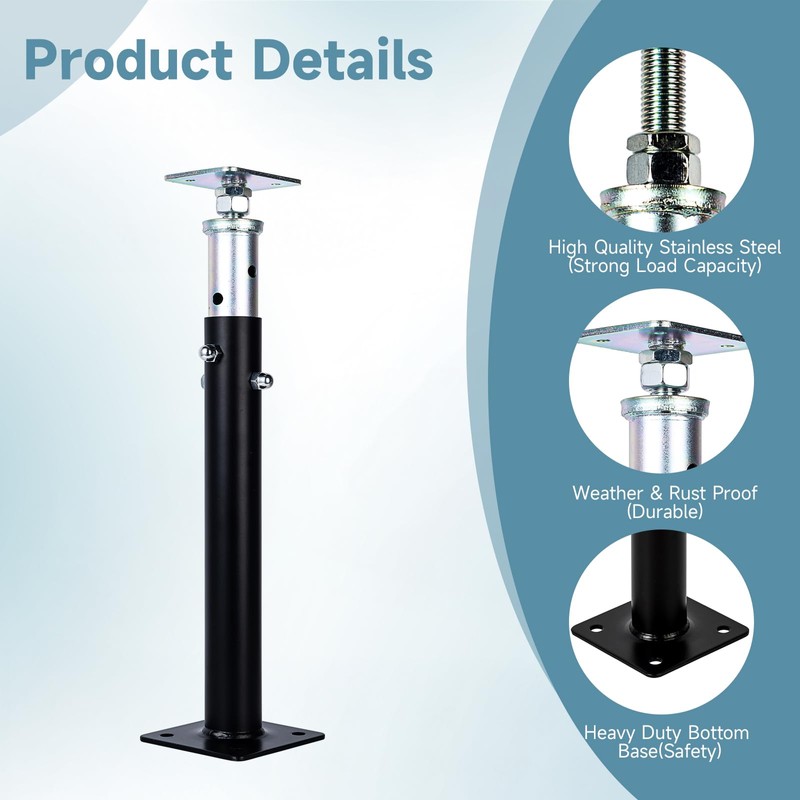 2 Pack Basement Floor Jack 20" - 33" Adjustable Jack