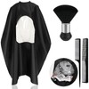 FEBSNOW Black Barber Cape with See Through Window and Neck