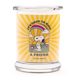 Peanuts Duftkerze im Glas | Duftkerze A Friend | Geschenke für Frauen | Duftkerze Kirsche | Deko für Zuhause | Kerze im Glas mit hoher Brenndauer bis zu 50h