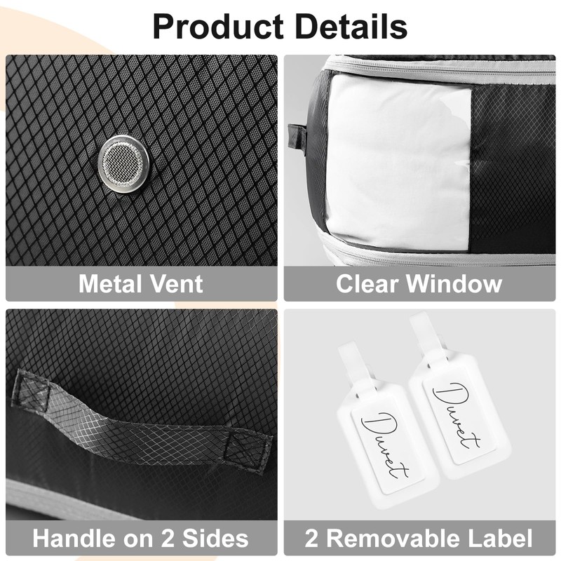 DIMJ Duvet Storage Compression Organiser Bags - 2 Pack 3-Layer