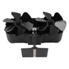 Double Heads Fireplace Fan 6 Blades Thermal Power Black Stove