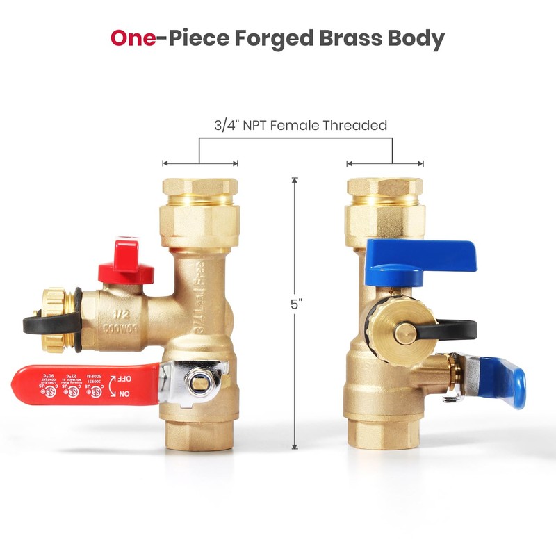 GASLAND 3/4 Inch IPS Isolator Tankless Water Heater Service Valve