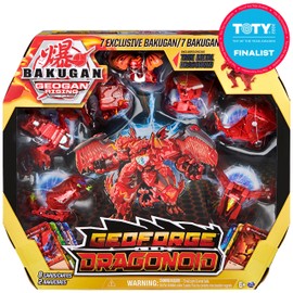 BAKUGAN GeoForge Dragonoid, 7-in-1 Includes Exclusive True Metal Dragonoid and 6 Geogan Collectibles, Kids Toys for Boys