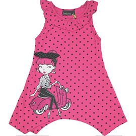 Bows and Arrows Rocka Style Fuchsia Dot Vespa Girl Tunic, Toddler Girls (3 years)