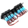 6 Gang Toggle Rocker Switch Panel Colorful LED Voltmeter for
