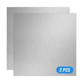 Uxney Stainless Steel Sheet,4" x 4"-24 Gauge(0.5mm) Thickness 430 Stainless Steel Metal Plates for DIY, Jewelry, Electrical, Repair, Industrial(2 Pac）