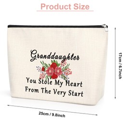 Granddaughter Gifts from Grandma Cosmetic Bag Gift from Grandmother Grandpa Grandfather Gifts for Granddaughter from Nana Birthday Christmas Graduation Wedding Gift Travel Makeup Bag