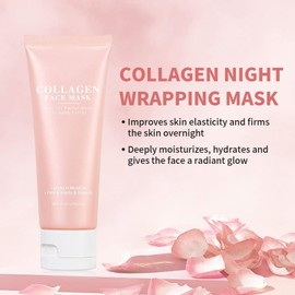 VARKAGE Collagen Night Wrapping Mask, Collagen Mask, Peel Off Mask, Face, Elasticity and Moisture, Overnight Mask, Face Masks Reduces Sagginess & Dullness