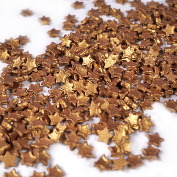 Streuselheld Chocolate Stars Gold 40 g Sprinkles for Decorating and Decorating Pastries of All Types Such as Cakes, Cakes, Biscuits, Sugar Sprinkles