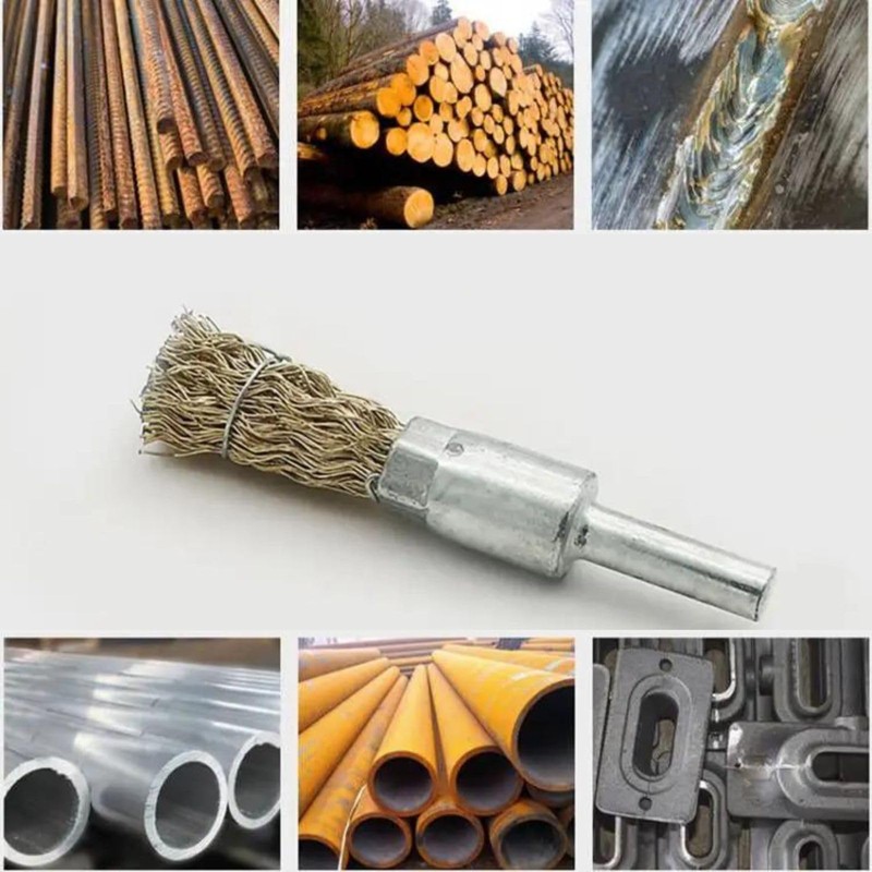 GeneX Wire Brush, Electric Drill, Round Axis, Copper Wire, Polishing