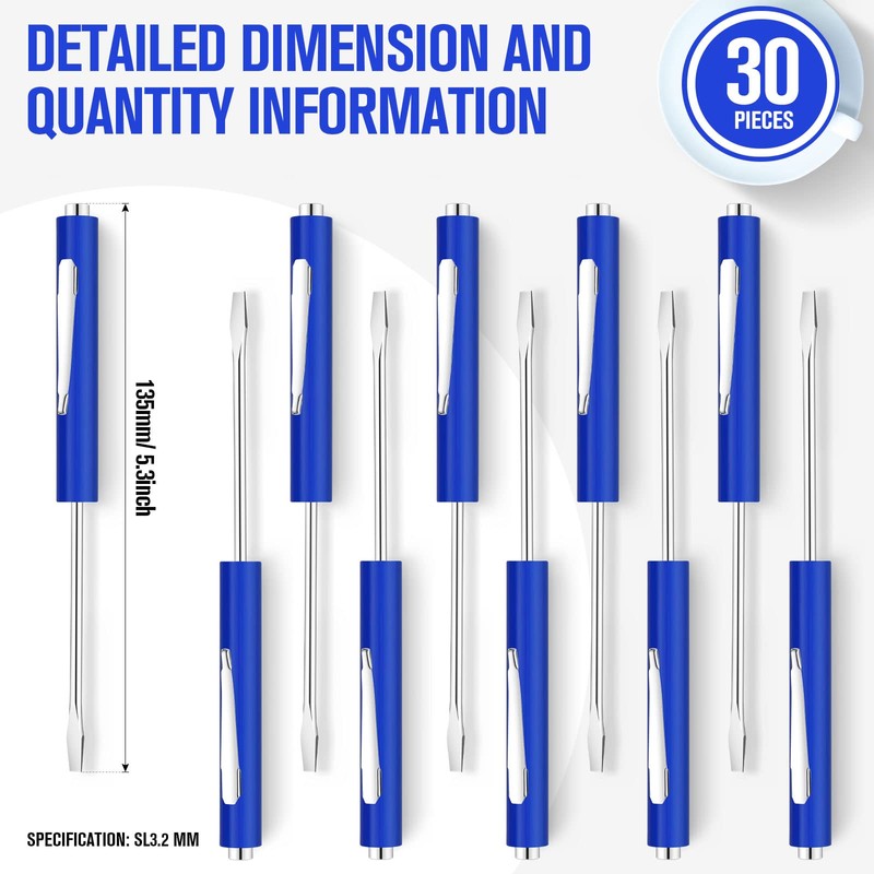 Minatee 30 Pcs Pocket Screwdriver Mini Tops and Pocket Clips