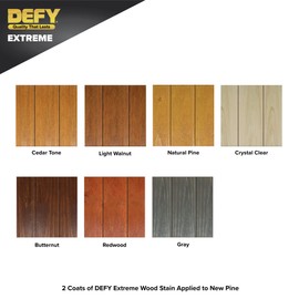 DEFY Extreme Semi-Transparent Outdoor Wood Stain and Sealer in One, Gray, 1 Gallon - Fence Stain, Deck Stain and Sealer for All Wood Types