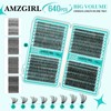 AMZGIRL Lash Clusters Kit 640Pcs, 9-16mm Mix Lashes, 30D+40D+50D+60D