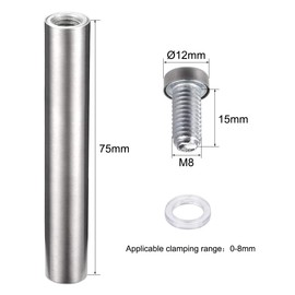 uxcell 1/2 Dia x 3-1/8"(12x80mm) Standoff Screws Wall Mount Sign Holders Acrylic Glass Nails 5pcs