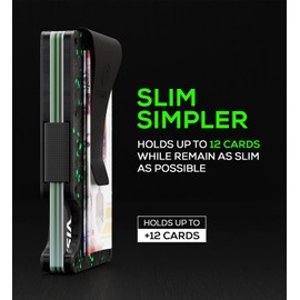 PIRNA Carbon Fibre Slim Wallet with RFID Blocking | Men's Card Holder | Mini Wallet Men | Card Wallet | Men's Slim Credit Card Holder | Carbon Wallet, 05. Carbon Green, Minimalist