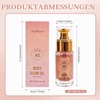 Bronzer Highlighter Oil SPF45, Bronzer Shimmer Body Oil with Glitter